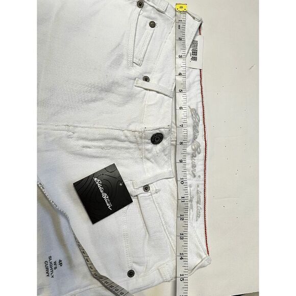 Eddie Bauer Womens Stretch Slightly Curvy Straight Leg Jeans Size 4 White NWT - Picture 12 of 13